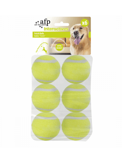 All For Paws Παιχνίδι Σκύλου Hyper Fetch Super Bounce Tennis Balls 6τμχ. 10x15x5cm